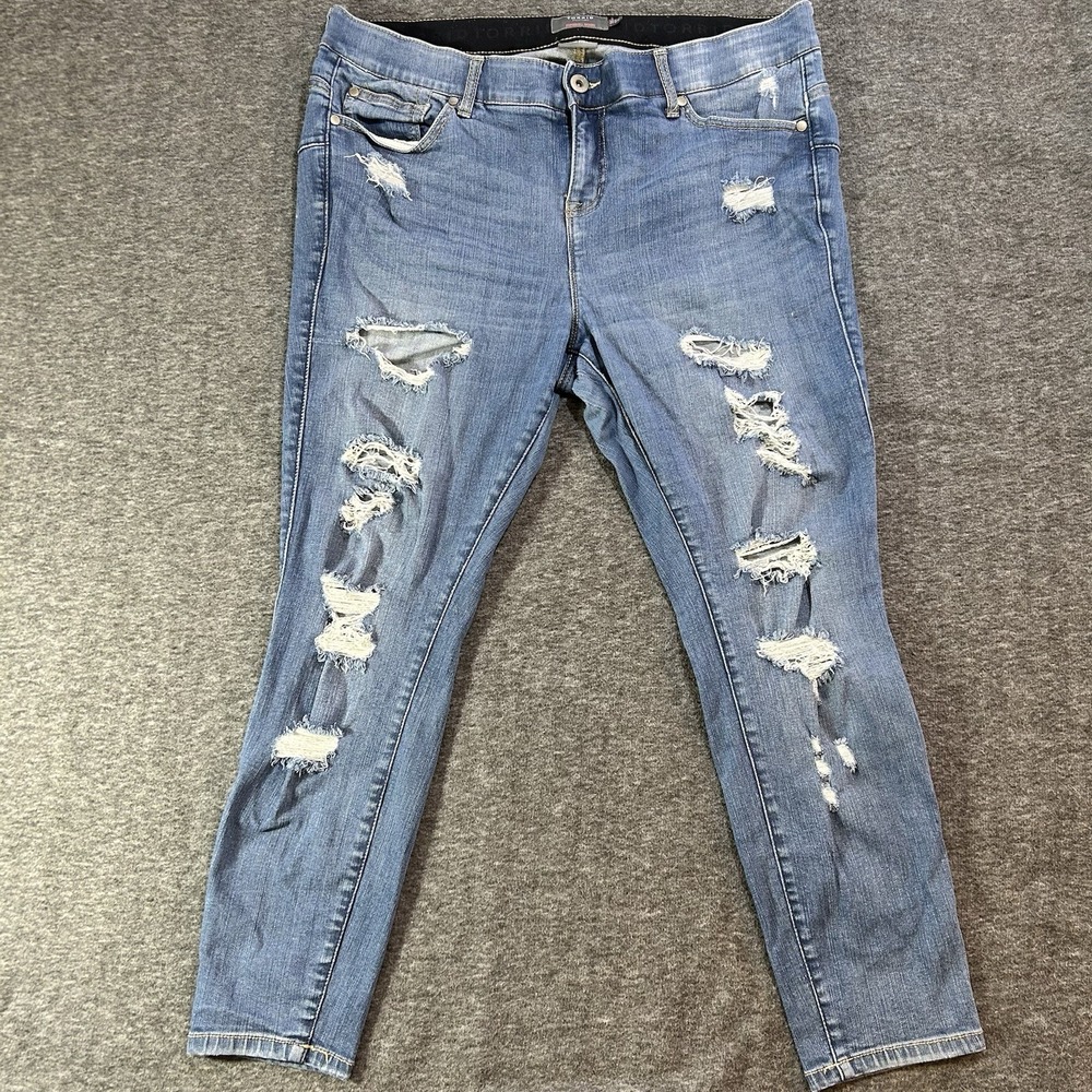 Torrid Bombshell Skinny Jeans Grunge Ripped Distressed Jeans Sz 18S